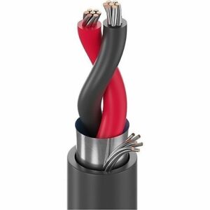 Belden 8451 010100 Audio and Instrumentation Cable, 22/1 AWG, Shielded, TC, O/A Foil, CM, 100' (30.48m) Reel, Black