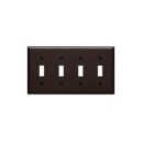 Leviton 85012 Wall Plate, Brown, Standard Size, 4 Gangs, 4 Toggles