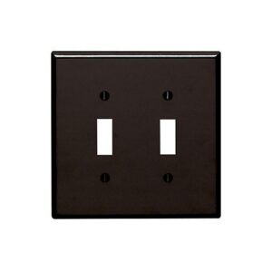 Leviton 85109 Oversized Brown Wall Plate for Two Toggle Switches, Two-Gang