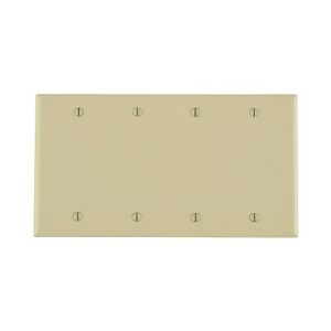 Leviton 86064 Wall Plate, 4-Gang, Standard Size, Ivory