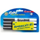 Expo 86661 Low-Odor Dry-Erase Marker, Fine Point, 4-Pack, Black