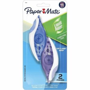 Paper Mate 87813 Liquid Paper DryLine Grip Correction Tapes, Purple and Blue