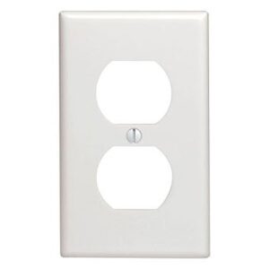 Leviton 88003 1-Gang Duplex Device Receptacle Wall Plate, Standard Size, Thermoset, Device Mount, White