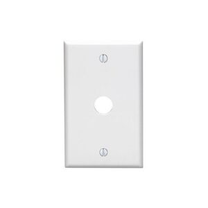 Leviton 88017 1-Gang Cable Wall Plate, Standard Size, Thermoset, .625", White