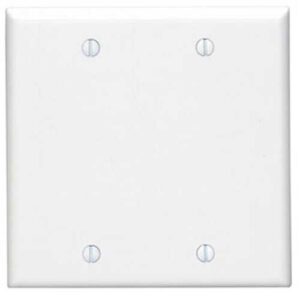 Leviton 88025 2-Gang No Device Blank Wall Plate, Standard Size, Thermoset, Box Mount, White