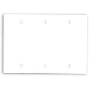 Leviton 88033 3-Gang Blank Wall Plate, Standard Size, Thermoset, White