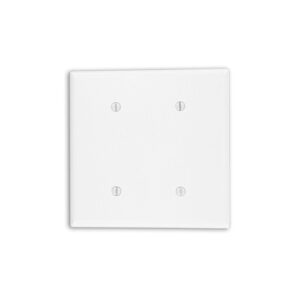 Leviton 88034 2-Gang Blank Wall Plate, Standard Size, Thermoset, White
