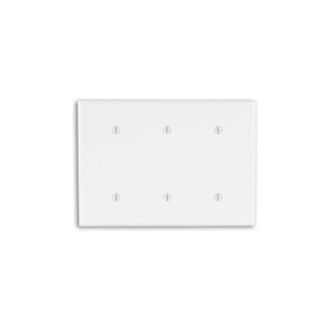 Leviton 88035 Wall Plate, Standard Size, 3-Gang, 3-Blank Strap Mount, White