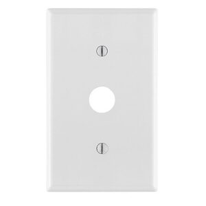 Leviton 88037 Wall Plate, 1-Gang, 0.625" Hole with Strap Mount, White