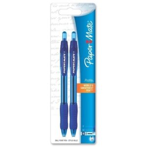 Paper Mate 89469 Profile Retractable Ballpoint Pens, Bold Point, 1.4mm, Blue, 2-Pack