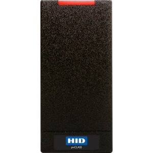 HID 900NHRNEK0000C pivCLASS Mullion R10 Reader, 13.56 MHz Supports PKI-Based FIPS 201 Credentials, RS485 FDX, Pigtail, Standard v1, Black