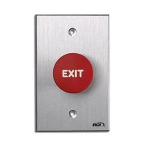 RCI 918 Tamper-Resistant Exit Push Button with Momentary Switch Mode, Brushed Anodized Aluminum