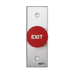 RCI 918NREMO28 Narrow Momentary Exit Push Button, Red