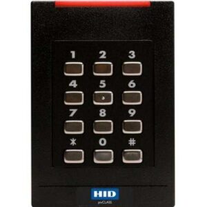 HID 921PHRNEK0002G pivCLASS SE RPK40-H Smart Keypad Reader, 125 kHz HID Prox, AWID and EM4102, Contactless PKI-Based FIPS 201, RS485 FDX, Pigtail, Red LED, Flash Green, Beep, Black