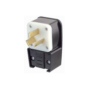 Leviton 9450-P 50A 125/250V 3-Pole 3-Wire Plug, Black