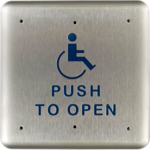 RCI 946 Push Button with Handicap Symbol and Push to Open, 4-3/4", Brushed Stainless Steel