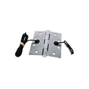 RCI 95216 Electrified Hinge, 2 + 4 Wire 4-1/2" x 4" x 5 Knuckle x 4' Lead, Brushed Chrome