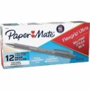 Paper Mate 9580131 FlexGrip Ultra Retractable Ballpoint Pens, Fine Point, 0.8mm, Black, 12-Pack