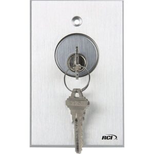 RCI 960 Tamper-Resistant Key Switch with LED, Maintained, Brushed Anodized Aluminum