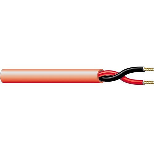 West Penn 990RD1000 16/2 Solid Unshielded FPLR Fire Alarm Cable, 1000' (304.8m) Reel, Red