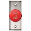 RCI 991N 991 Series Pneumatic Time Delay Exit Push Button, Narrow Aluminum Faceplate, Red and Push TO Exit Button
