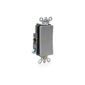 Leviton A5623-2GY Antimicrobial Treated Decora Plus Rocker Switch, Gray