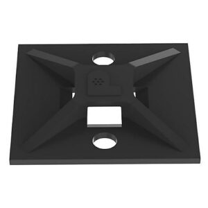 Panduit ABM112-A-D20 4-Way Rubber-Based Adhesive Backed Cable Tie Mount, PA 6.6, 1.12x1.12"