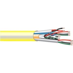 West Penn AC251822B3PYE05 22/2 18/4 22/4 22/3 Shielded Flexible Plenum Access Control Cable, 500' (152.8m) Reel, Yellow