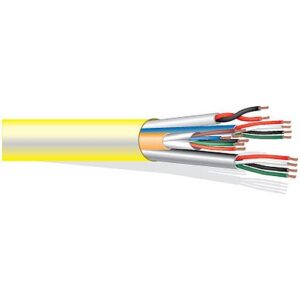 West Penn AC251822B 22/2 18/4 22/4 22/6 Access Control Cable, Flexible Plenum, Shielded, 1000' (304.8m) Reel, Yellow