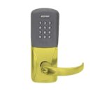 Schlage AD-300-CY-60-MT-SPA-605-P6-RH 6-Pin Conventional Key-In-Lever Cylinder Multi-Technology Networked Hardwired Electronic Lock, Sparta Lever, Right-Handed, Bright Brass