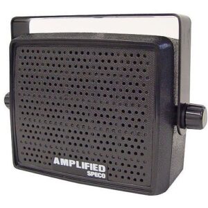 Speco AES4 10W Amplified Deluxe Professional Communications Speaker, Ohms, 12VDC Input, Black