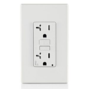 Leviton AFTR2-W White TR AFCI Wallplate, 5-20R 20A 125V