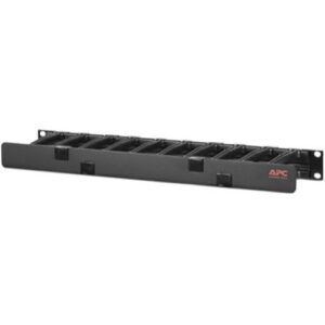 APC AR8602A NetShelter Horizontal Cable Manager, 1U, Single Side with Cover, Black