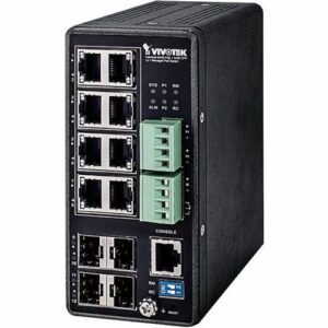 VIVOTEK AW-IHT-1271 Industrial VivoCam L2+ 8xGE PoE 4xGE SFP Managed PoE Switch