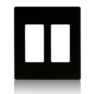 Leviton AWP00-20E Renoir II Wallplate, 2-Gang, Black