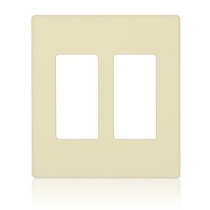 Leviton AWP00-20I Renoir II Wallplate, 2-Gang, Ivory