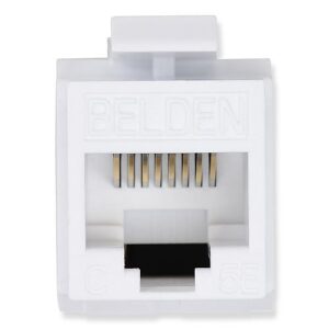 Belden AX101309 CAT5e RJ45 Modular Jack, KeyConnect Style, T568A/B, Single Pack, White