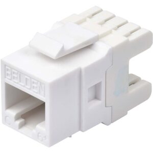 Belden AX101320 CAT6 Plus Modular Jack, RJ45, KeyConnect Style, Electric White, Single Pack