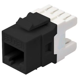 Belden AX101321-B24 CAT6 Plus Modular Jack, RJ45, KeyConnect Style, Black, 24-Pack