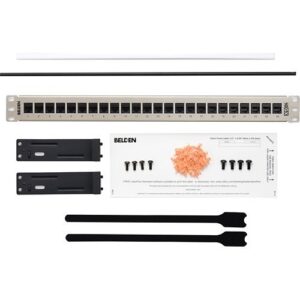 Belden AX103254 10GX KeyConnect 24-Port Patch Panel, 1U RMS, Titanium