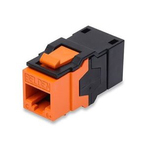 Belden AX104215 CAT6 Plus RJ45 Coupler Jack, KeyConnect Style, T568A/B-T568A/B, Single Pack, Black