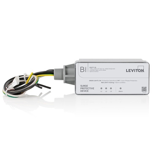 Leviton B3277-YB B Series Type 2 Surge Protective Device, 480Y/277V AC, Three Phase WYE