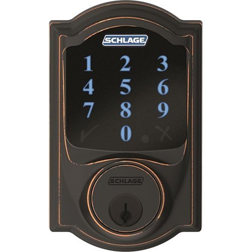 Schlage Connect Touchscreen Deadbolt with Alarm with Camelot Trim