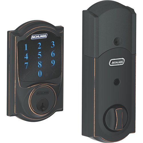 Schlage Connect Touchscreen Deadbolt with Alarm with Camelot Trim