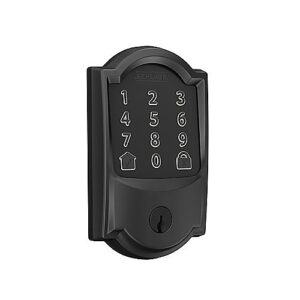 Schlage BE489WB CAM 622 Encode Smart Wi-Fi Deadbolt with Camelot Trim, Matte Black