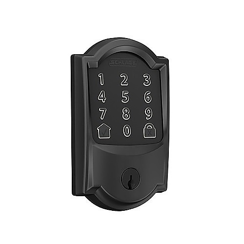 Schlage BE489WB CAM 622 Encode Smart Wi-Fi Deadbolt with Camelot Trim, Matte Black