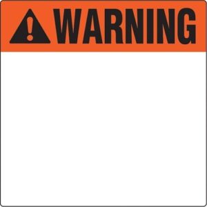 Panduit C400X400A51 Adhesive Label, 4"W x 4"H, Warning Header, Polyester