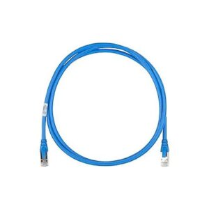 Belden C6F1106002 CAT6 Plus Patch Cable, 24/4 Solid BC, Shielded F/UTP, CMR, T568A/B-T568A/B, 2' (0.6m), Blue