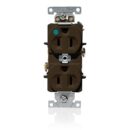 Leviton C8200 Hospital Grade Duplex Receptacle, 15A, 125V, Brown