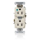 Leviton C8200-T 15A 125V Heavy Duty Duplex, Receptacle Latching, Amber